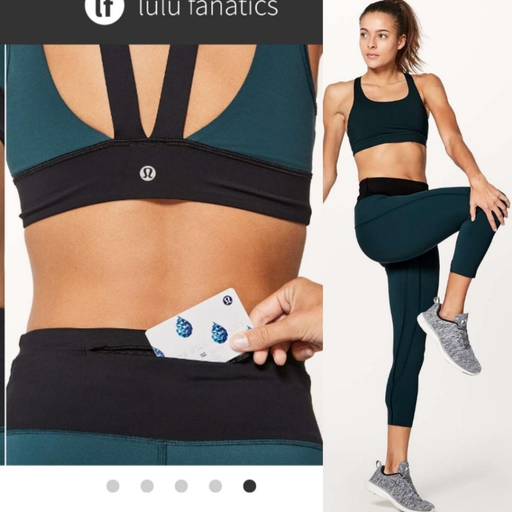 Lululemon run the day crop submarine black 8 pants - Picture 2 of 16